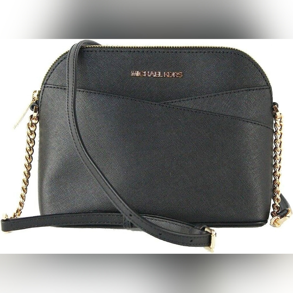 Michael Kors Jet Set Travel Medium X Cross Dome Crossbody Bag (Black)